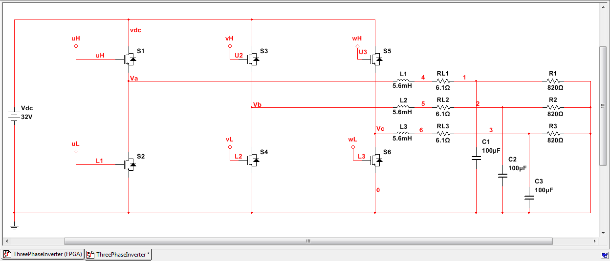 Multisim - 3-phase inverter with line reactor filter.png